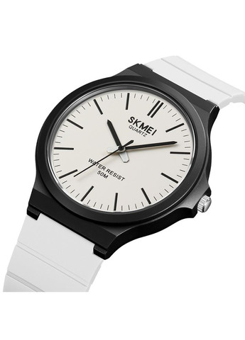 Годинник кварцовий чорний з білим ремінцем для чоловіків водонепроникний до 50 метрів стрілочний ProDobro (367267594)