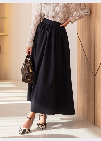 Черная кэжуал однотонная юбка-макси чёрного цвета Dressa