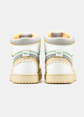 Білі Осінні кросівки чоловічі nike air jordan 1 x union l.a white beige | найк аір джордан 1 білі бежеві No Brand