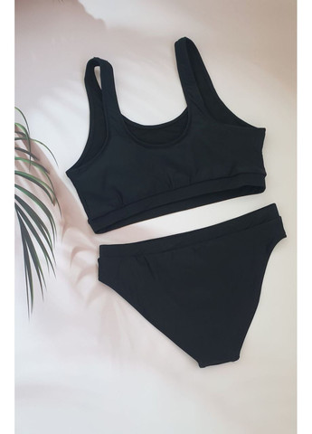 Чорний літній купальник топом для дівчаток роздільний No Brand
