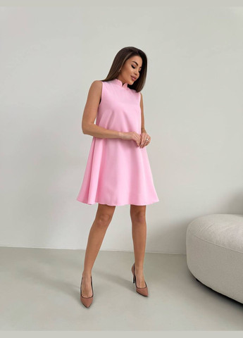 Розовое праздничный, кэжуал, коктейльное, вечернее невероятно элегантное платье а-силуэт Vakko однотонное