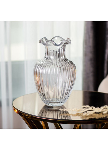 Стеклянная ваза декоративная для цветов и декора прозрачная. ProDobro (364192676)
