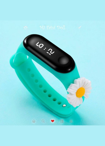 Детские сенсорные электронные часы с 3Д браслетом водонепроницаемые с ромашкой Зеленый PRC (262890208)