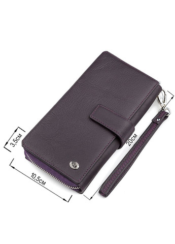 Женский кошелек из натуральной кожи с ремешком и отделениями для карт фиолетовый (sku_18455) No Brand (328218756)