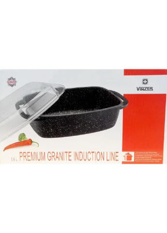 Гусятниця Granite Induction Line з антипригарним покриттям і скляною кришкою 5.6 л (89457) Vinzer (334005672)