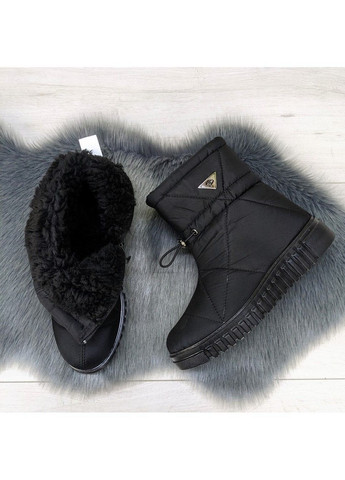 Черные сапоги дутики женские Progress на молнии