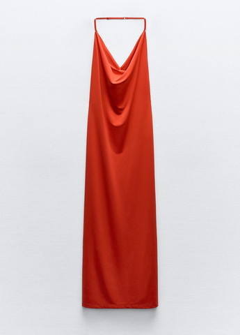Красное вечернее платье Zara однотонное
