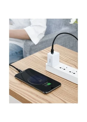 Дата кабель (CATLKLF-G1) Baseus USB-C to Lightning 1.0m 18W 2.1A Cafule Black-Grey (388709807)