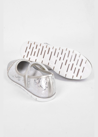 Балетки для девочки серебристого цвета Let's Shop (304726565)