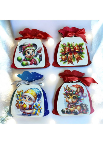 Новорічний шоколадний сувенір "Мішечок" / Подарунок з магнітом на Новий Рік 2026 Shokolife (372055090)