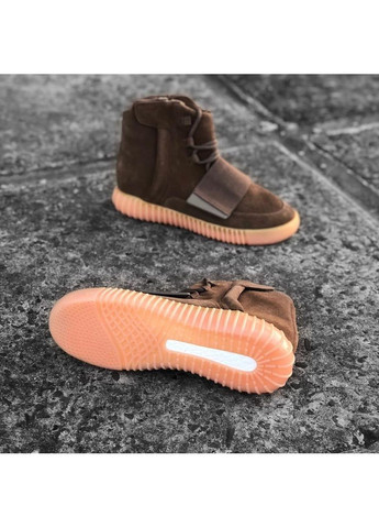 КРОССОВКИ ЖЕНСКИЕ ADIDAS YEEZY BOOST 750 BROWN GUM АДИДАС ИЗИ БУСТ No Brand коричневые демисезоны (369391962)