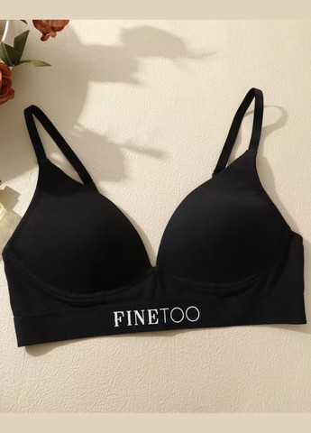 Чёрный бралетт женский формованный хлопковый бюстгальтер perfect comfort (1857-80-01) Finetoo без косточек