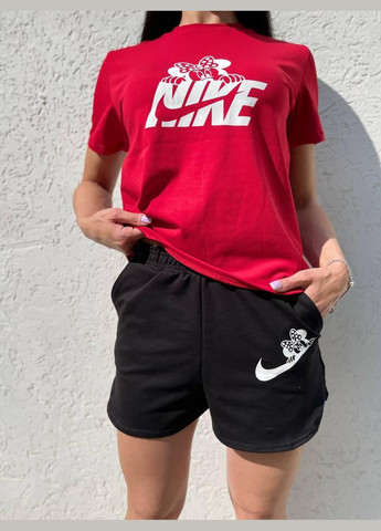 Красная летняя легкая футболка с лого nike с коротким рукавом Vakko