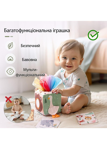 Диспенсер із хусточками Монтессорі 15 шт Animals Bluelans (365721056)