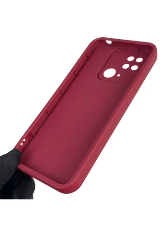 Чохол силіконовий оригінальний Soft Touch з 3D принтом милий ведмедик для Redmi 10C бордовий (Повний захист камери) Xiaomi (379314929)
