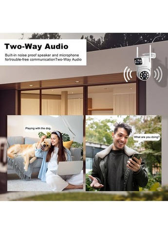 Зовнішня Wi-Fi IP-камера SZSINOCAM 720P з подвійним об’єктивом, кольоровим нічним баченням, AI-відстеженням руху China (351855038)
