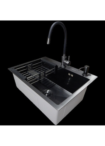 Комплект кухонной мойки NANO BLACK PVD HS60*45 (3.0/1.0 мм) декор Kraft (365264921)