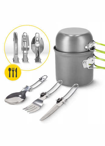 Набор посуды для кемпинга складной 5 шт 1.2 л Grey (P-5907739316813) Mountain Goat (345647630)