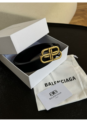 Ремінь Thin Belt in Black Calfskin and Aged-Gold Buckle No Brand (362488705)