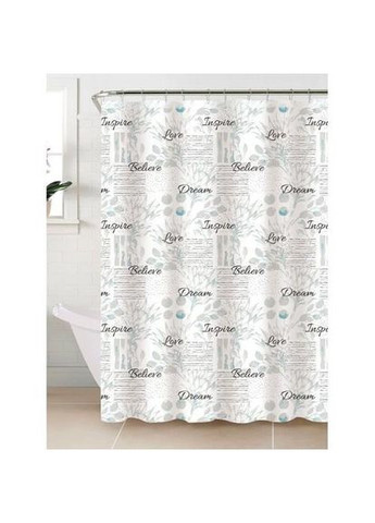 Шторка для ванної та душу 180x180 см водонепроникна, штора для душової та ванної кімнати з гачками, прозора No Brand (337342277)