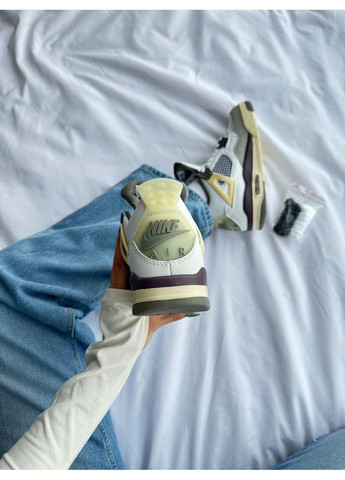 Бежеві Осінні кросівки чоловічі nike air jordan 4 white beige bordo найк аір джордан No Brand