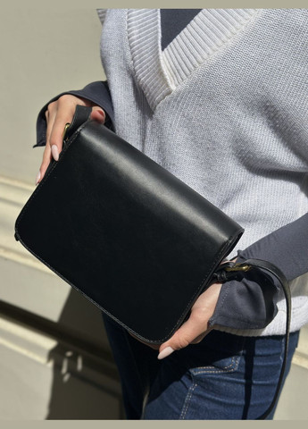 Жіноча чорна сумка 8015 8018 крос-боді No Brand (299279360)