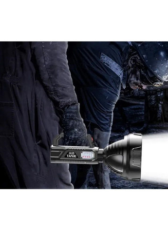 Фонарь прожектор аккумуляторный с индикатором заряда батареи для охоты туризма походов 90х210 мм (476267-Prob) Черный Unbranded (278052290)