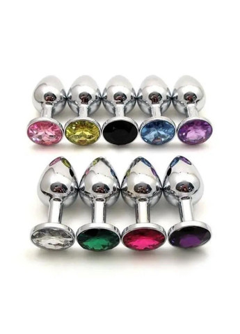 Анальная пробка L на выбор, Розовый, Синий,, Фиолетовый, цвет стальная No Brand (331155202)