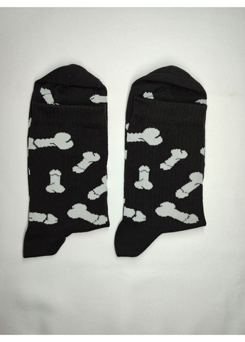 Чорні високі чорні шкарпетки рубчик з принтом (364551092)