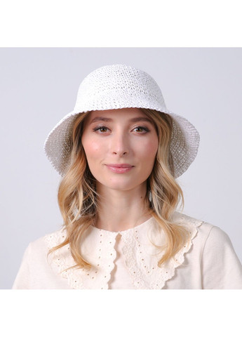 Панама жіноча в'язана папір біла МЕДЛІН LuckyLOOK 734-272 (328217382)