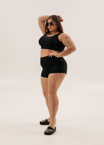 Черный демисезонный раздельный купальник черный низ-шорты раздельный Ods