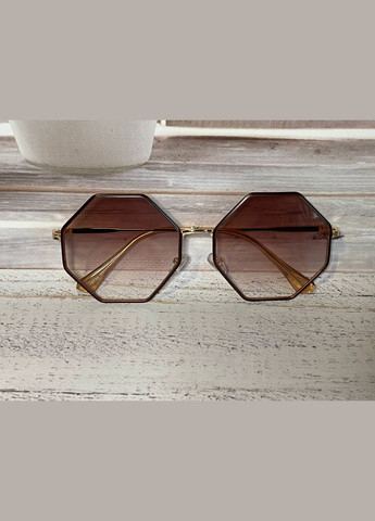 Окуляри жіночі сонцезахисні фігурні восьмикутні світло-коричневі LIGHT (315889506)