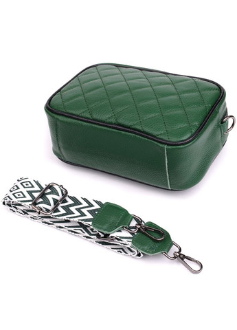 Стьобана жіноча сумка з натуральної шкіри зелений 22857 Vintage (329197726)