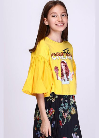 Жовта літня футболка для дівчини tbt120 білий To Be Too