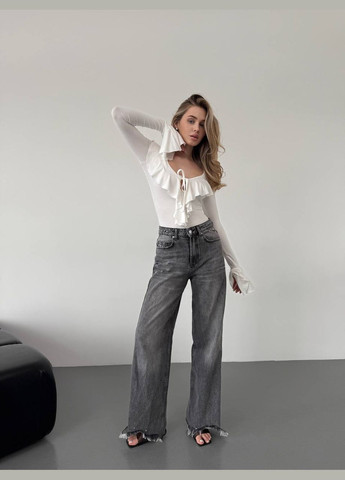 Жіноче Боді З Рюшами No Brand (329425668)