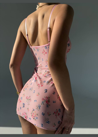 Розовый демисезонный пеньюар с трусиками No Brand