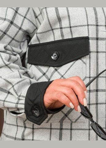 Светло-серая демисезонная куртка-рубашка 1626-1 Alenka Plus