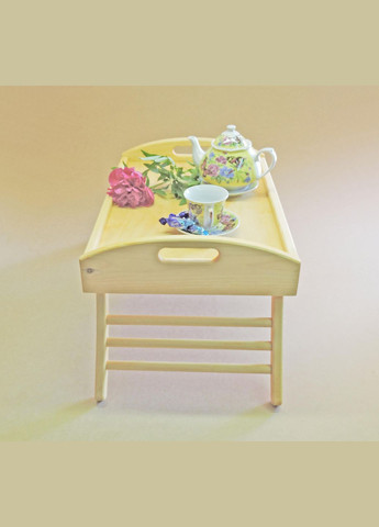 Столик-піднос для сніданку з дерева Каліфорнія ваніль (СТП-001102) No Brand (327846948)