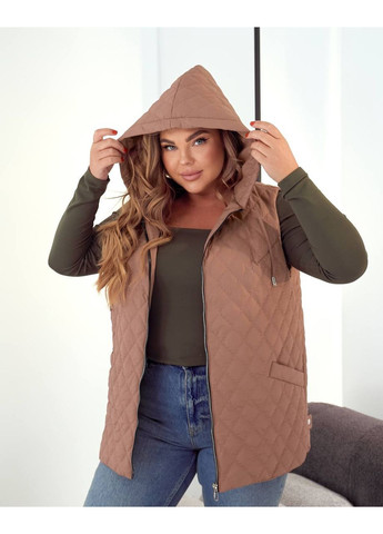 Жилет женский стёганый с капюшоном No Brand (361221228)