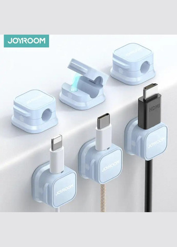 Магнітний органайзер фіксатор кабелю тримач для дроту затискач стяжка самоклеючий 6 шт Чорний Lencent (340276255)