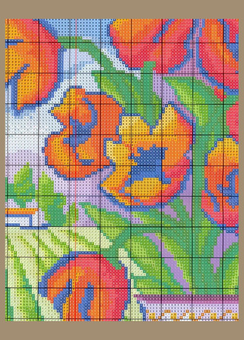 Набор для вышивания по нанесённой на канву схеме "The window view" . AIDA 14CT printed, 45*45 см Joy Sunday (313612993)