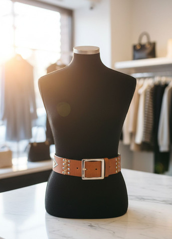 Женский кожаный ремень с орнаментом S-43 Manufac (364315621)