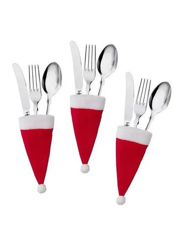 Новорічні ковпачки для столових приборів 6 штук Malva (303727655)