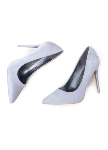 Vices Туфлі-човники із сірого велюру на підборах 10 см. Розмір 37-23,5см туфлі-човники сірий з текстиль, — демісезон (348472380)