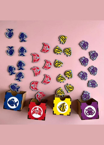 Деревянная настольная игра "Морские жители1" (ПСД003) PSD003 сортер-комодик Ubumblebees (316271567)