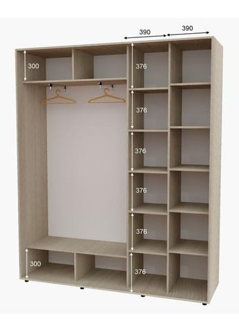 Шафа-купе дводверна 200*45*240 см Дуб Шамоні світлий 2 двері ДСП Алекса (356774282)