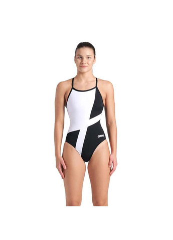 Комбинированный демисезонный женский купальник diamond swimsuit lightdrop bac черный, белый Arena