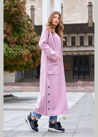 Лілове демісезонне Тепле жіноче пальто Liton