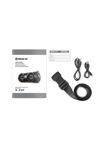 Колонка X-737 Black (28Вт,Bluetooth,USB,microSD,AUX,4000mA) Real-El (333824407)