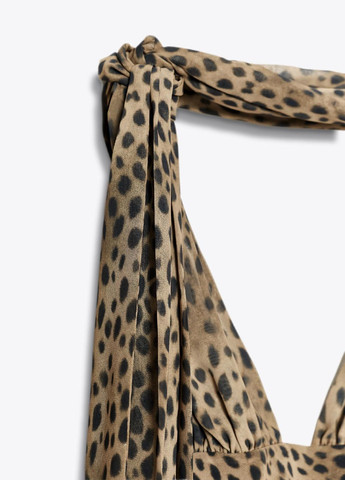 Комбинированное платье Zara леопардовый